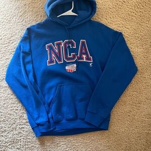 Varsity Blue NCA Hoodie with Red Accents